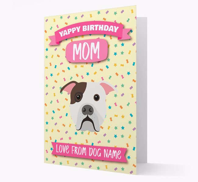 Personalized Card 'Yappy Birthday Mom' with {breedCommonName} Icon